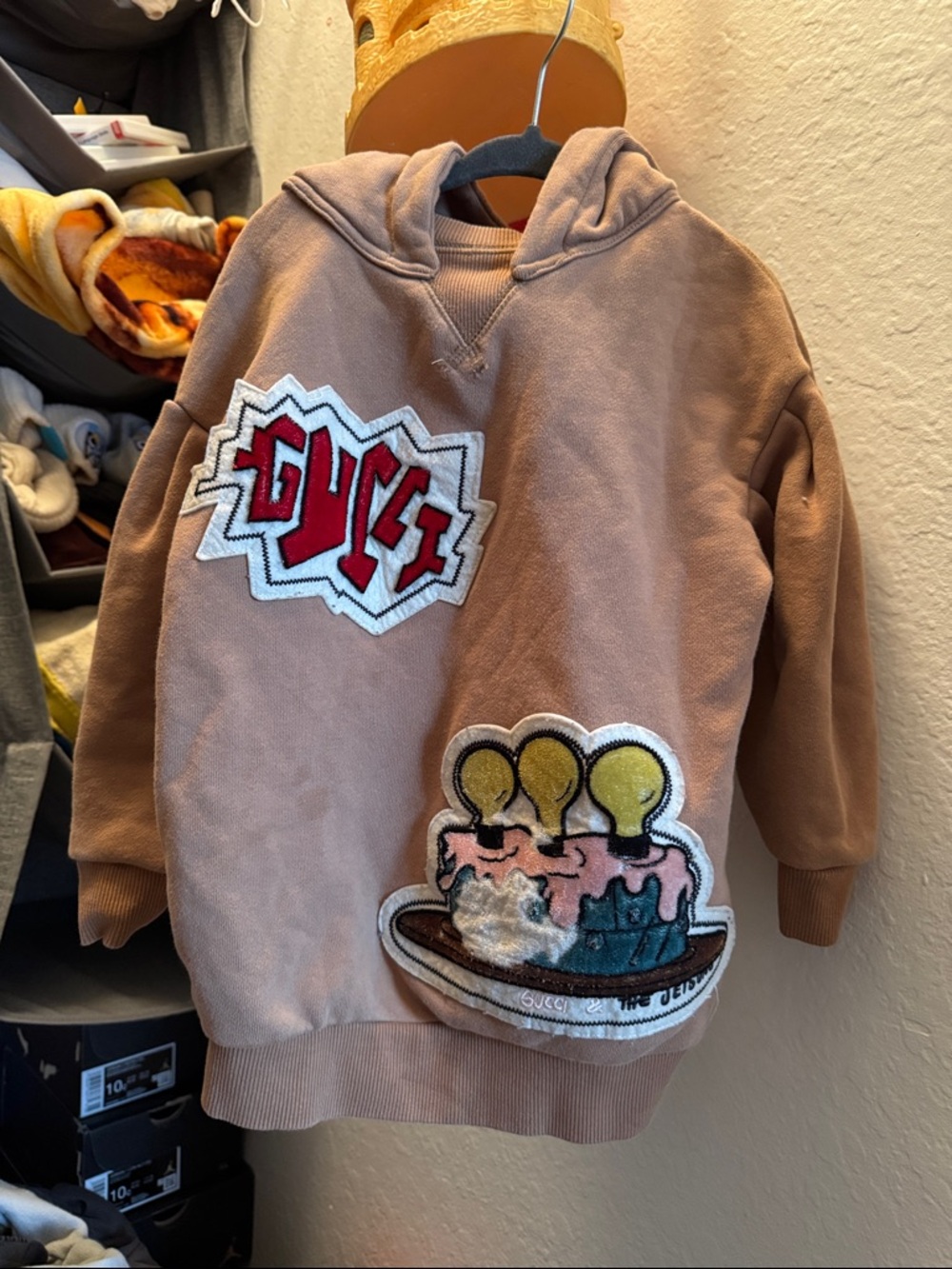 Gucci & the jetsons Kids Brown Graphic Hoodie with Cake Patch
